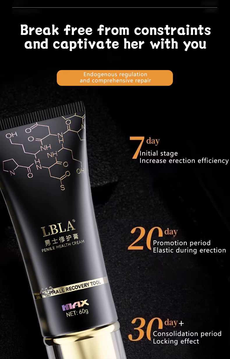 Delay ejaculation and Penis Strenghtening Cream for Increased Erection Blood Circulation LBLA Penile Health Cream Male Recovery 60g- LBLA男士健康修护膏 60g  -LBLA Penile Health Cream, Male Intimate Skin Recovery & Nourishing Care Cream, 60g